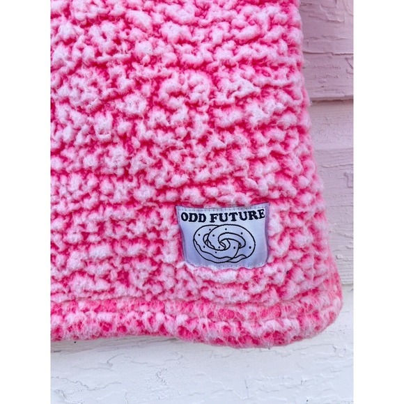 Odd Future Sherpa Fleece 1/4 Zip Sweatshirt Pullover Bright Pink OFWGKTA Skater - Picture 3 of 7